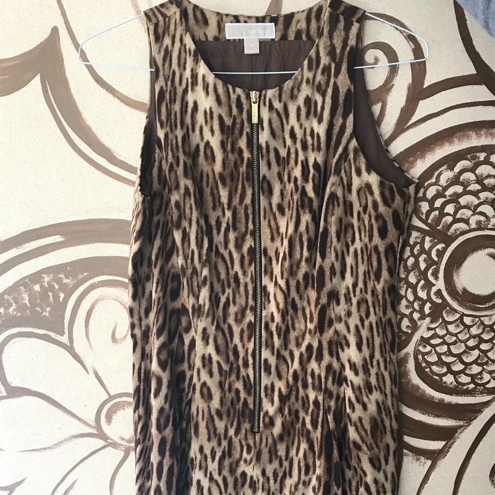 Michael Kors leopard dress zip front